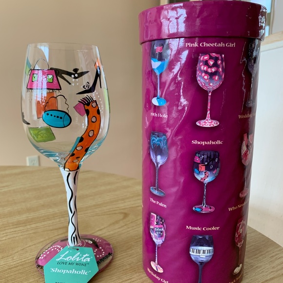Lolita Other - LOLITA LOVE MY WINE SHOPAHOLIC WINE GLASS